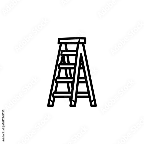 A-frame stepladder with multiple steps.
