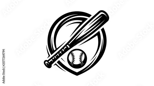 Vászonkép Baseball Bat and Ball Sports Equipment.
