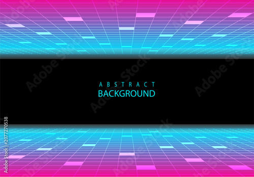 Futuristic Retro Grid Horizon