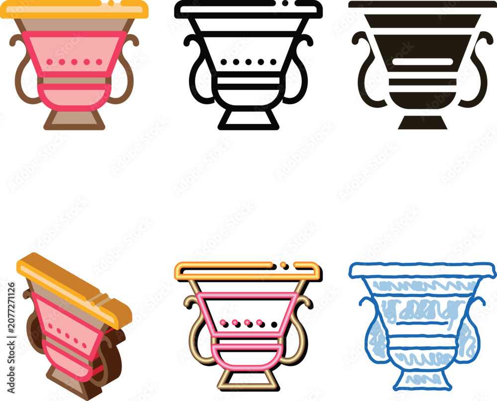 Obraz premium ancient greek feast bowl icon vector. ancient greek feast bowl sign. color symbol range