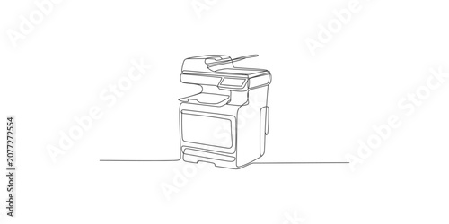фотографія A line drawing of a multifunction printer on a white background