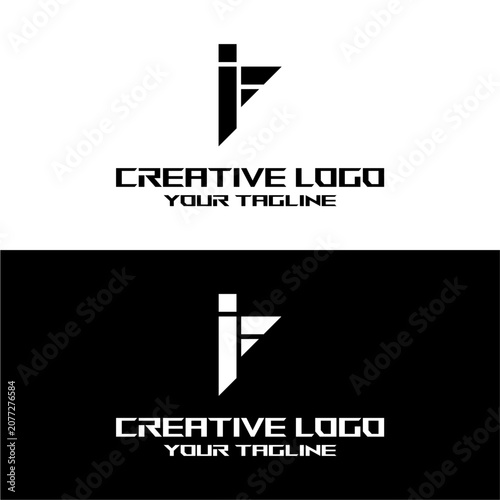 creative letter logo if design vector