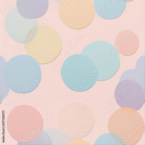 Abstract seamless watercolor circle background with soft pastel bubble texture