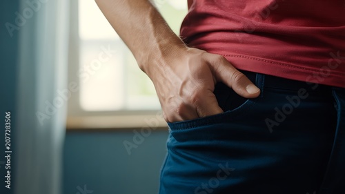 Empty pocket showing financial crisis poverty and money shortage concept