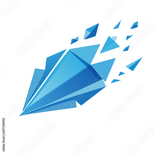 Abstract blue geometric shards vector illustration