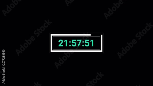 One day countdown timer animation in one minute with transparent background, 24 hours countdown in 60 second with alpha channel in 4k.