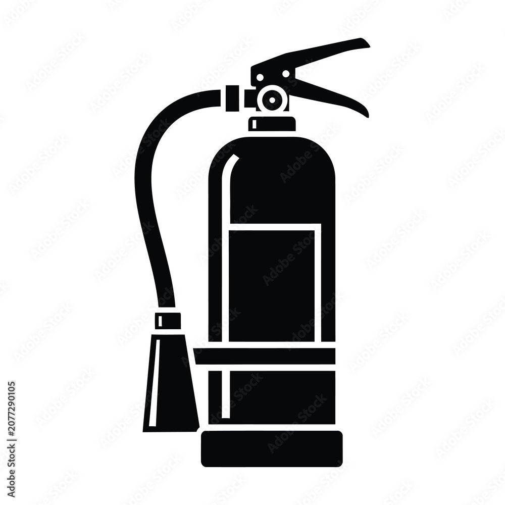 Obraz premium Fire extinguisher icon in black color