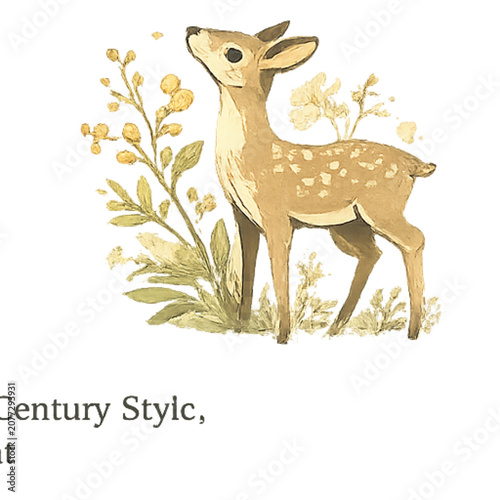 Young deer in the wild meadow.