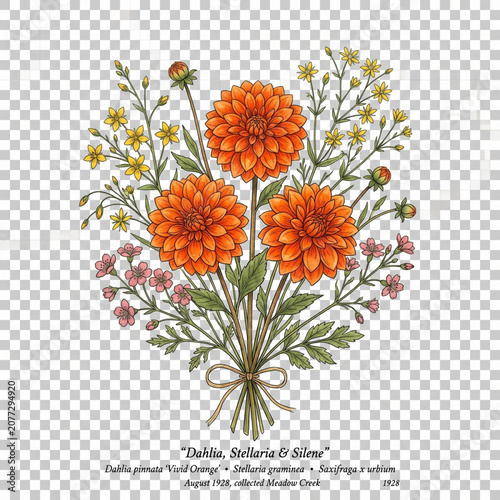 Vibrant Orange Flowers in Bouquet.