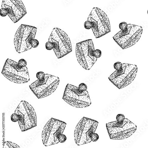 Photos seamless pattern vintage ink blotter hand drawn