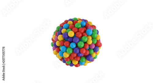 Colorful balls in a cluster.