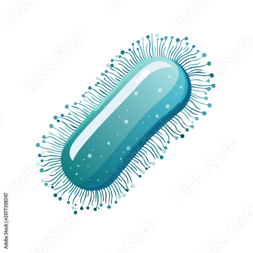 Teal Bacterium Vector Illustration