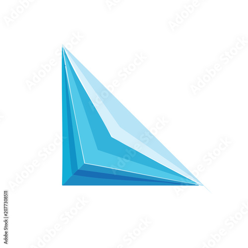 Blue geometric prism vector illustration