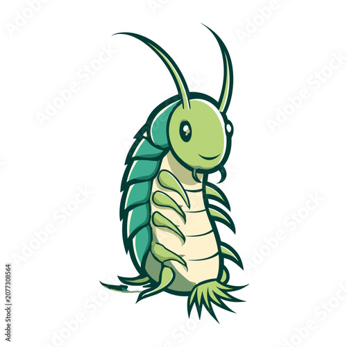 Cartoon Caterpillar Vector Illustration