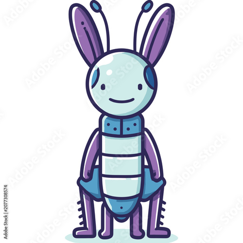 Cartoon Robot Bunny Character Vector