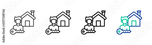 Bild auf Leinwand House Owner Icon Collection Different Style Outline