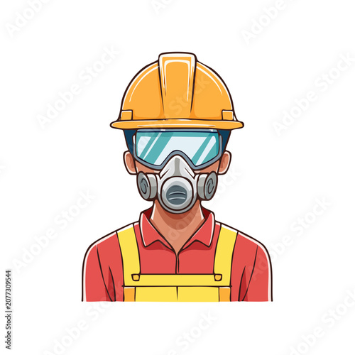 Flat vector illustration of construction worker