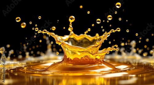 Liquid Gold Mercury Splash Frozen in Time - Abstract Luxury Crown Formation Ultra High Speed Photography