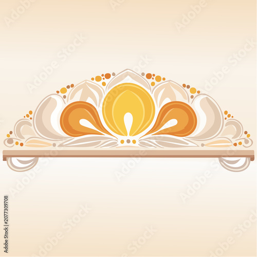 Ornate Floral Crown Vector Illustration
