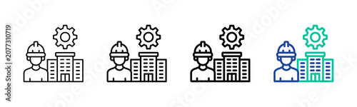 Bild auf Leinwand Civil Engineering Icon Collection Different Style Outline