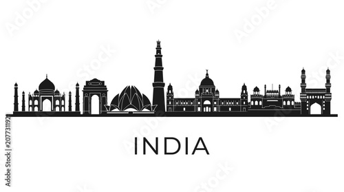 Indian Skyline Silhouette: Iconic Landmarks Reimagined
