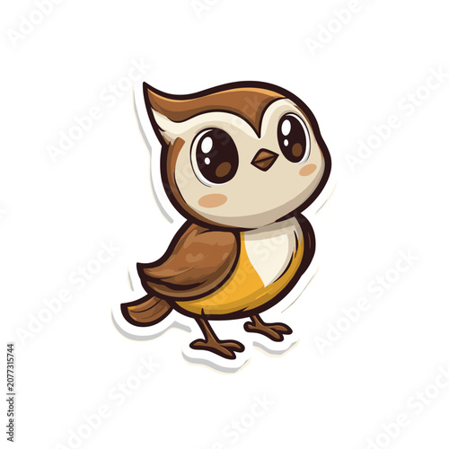Cute cartoon owl vector illustration