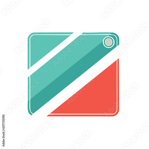 Flat design flag icon with diagonal stripes