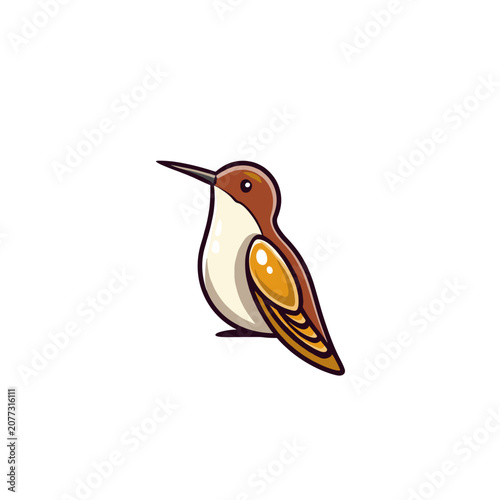 Flat illustration of a woodpecker bird