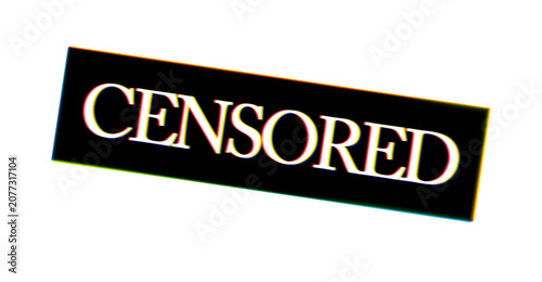 Принти на полотні Black censored stamp label isolated on transparent background