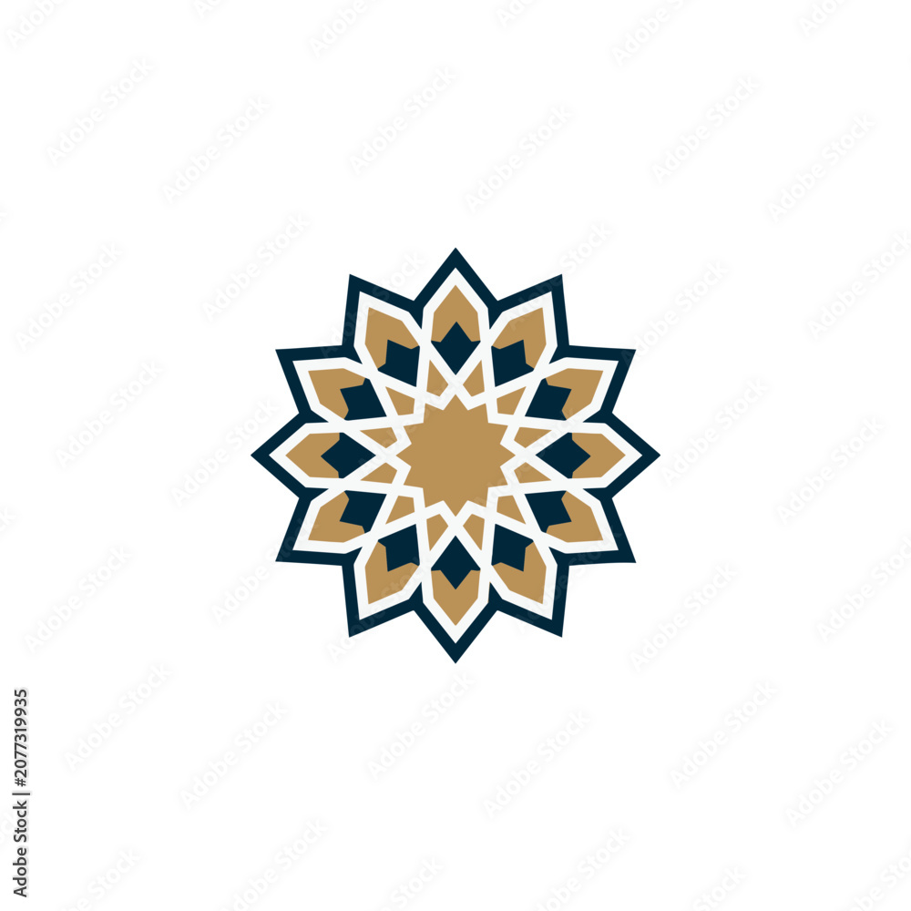 Fototapeta premium Geometric Star Pattern with Arabesque Design