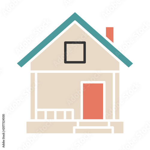 Flat vector illustration of a simple house