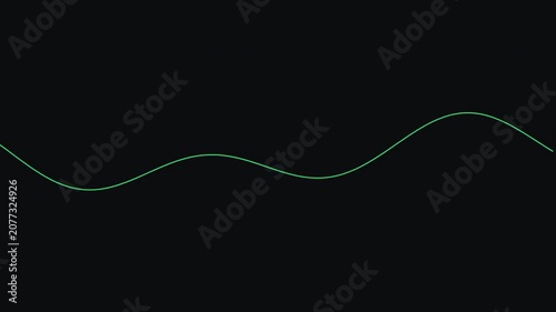 Smooth green wavy line on dark background