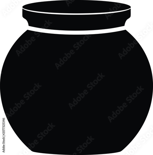 Silhouette vector of a simple ceramic pot kitchen ware design