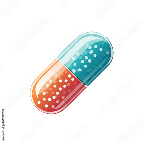 Colorful capsule pill vector illustration
