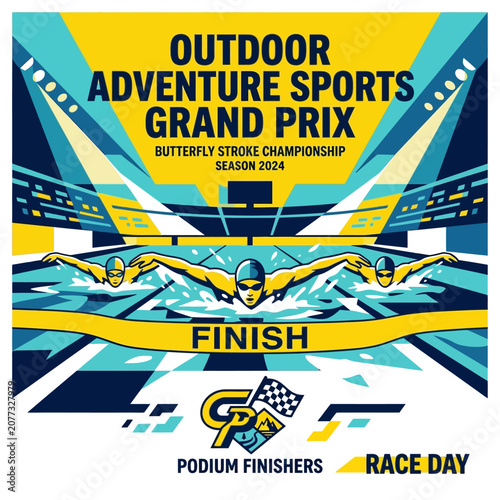Outdoor Grand Prix Butterfly Stroke Championship Race Day Celebration