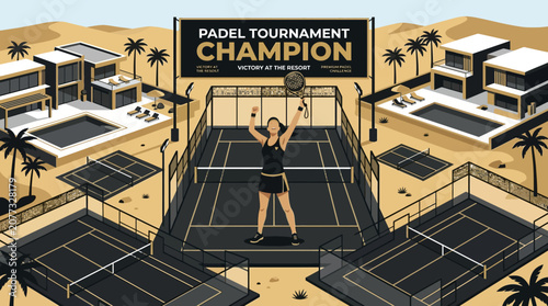 Padel Champion Victory At Luxurious Resort Desert Getaway