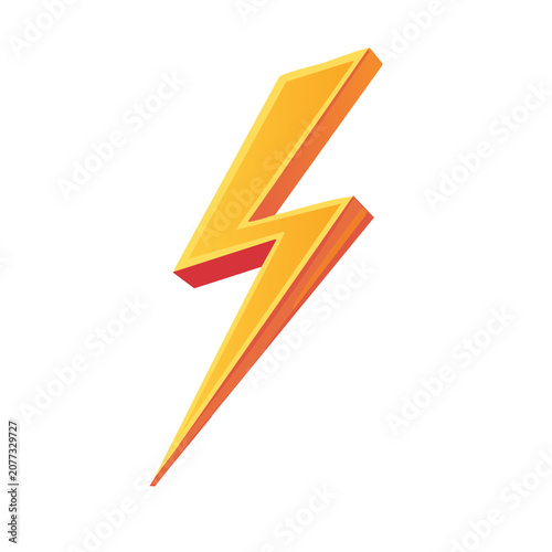 Flat design lightning bolt vector icon