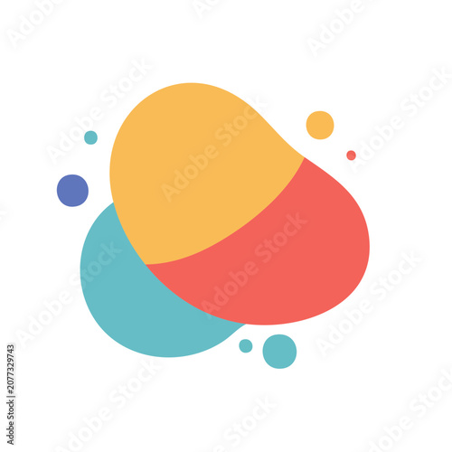 Flat design overlapping colorful circles vector