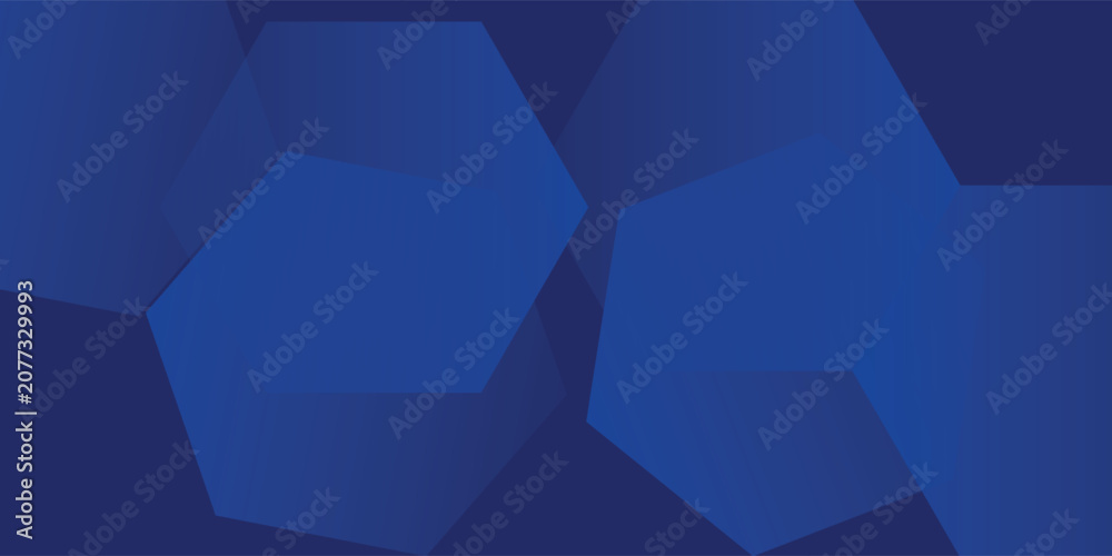 Fototapeta premium Modern abstract blue background with glowing geometric lines. Blue gradient hexagon shape design. Futuristic technology concept. Suit for banner, brochure, science, website, corporate, poster, cover