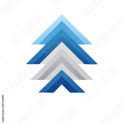 Layered mountain peak vector illustration