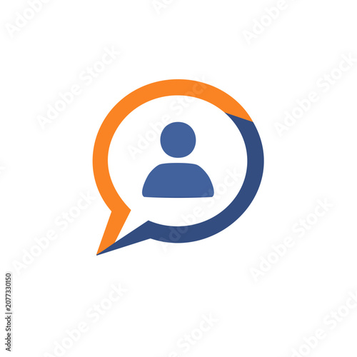 Speech bubble with person icon vector