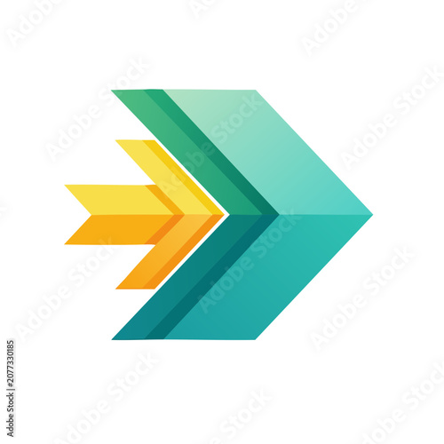 Abstract geometric arrow in flat design
