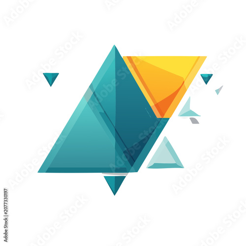 Abstract geometric pyramid and triangle vector design