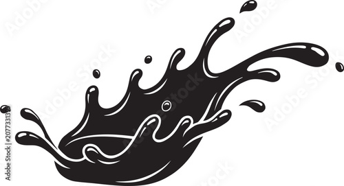 Black liquid splash
