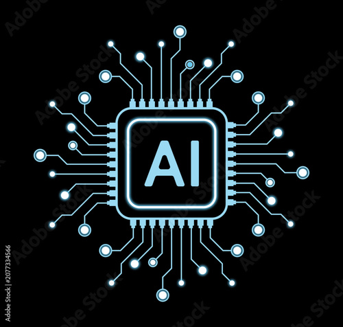 Artificial intelligence chip icon