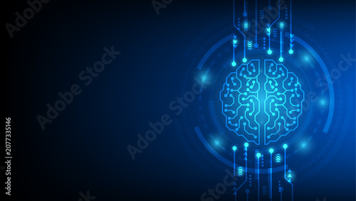 Digital brain circuitry concept