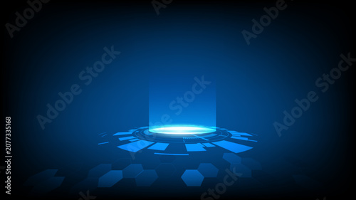 Abstract blue technology background with digital portal