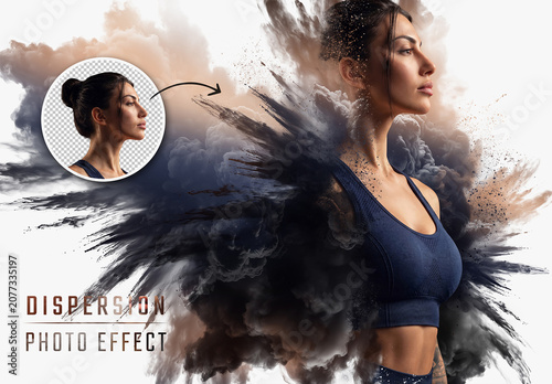 Dispersion Photo Effect With Smoke and Dust Explosion Mockup
