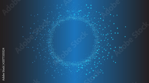 Abstract blue particle ring