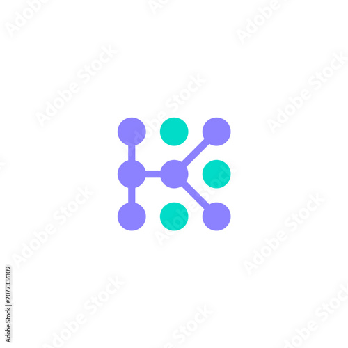  K initial logo in connected dots style.